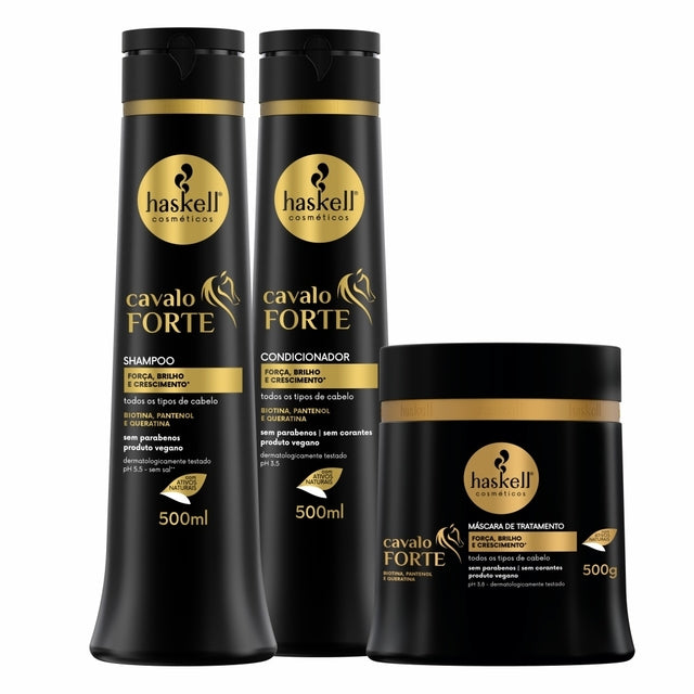 Kit Cavalo Forte Shampoo, Condicionador e Máscara 500ml
